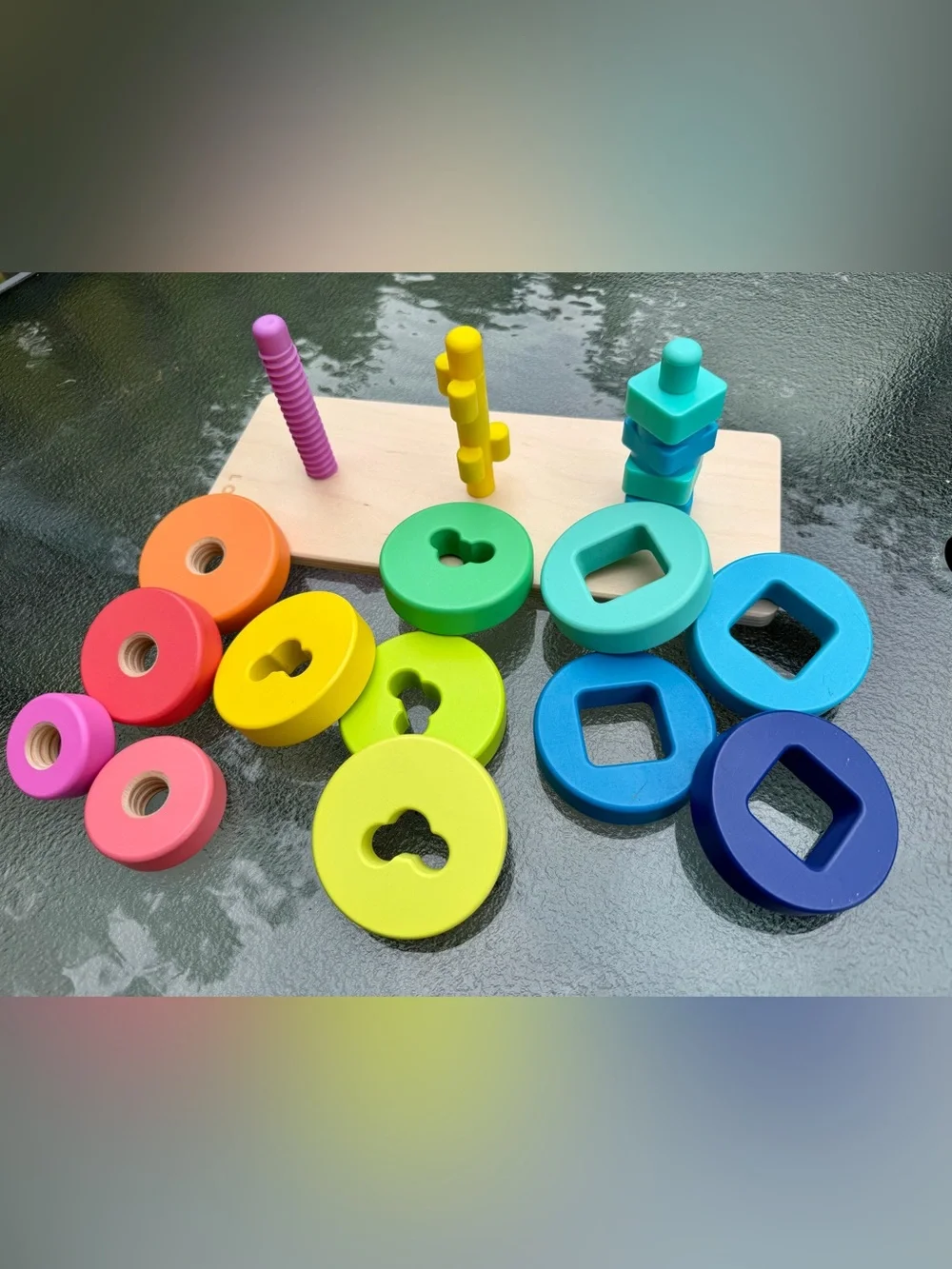 Lovevery Wooden Stacking Peg Toy - Complete Set